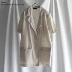 00s SAG HARBOR 半袖テーラードジャケット 夏 古着 モード 白