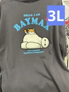 新品 ベイマックス ディズニー サガラ刺繍 Tシャツ 大人気！3L！ブラック
