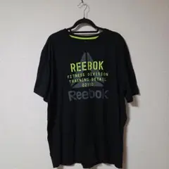 Reebok　リーボック　半袖Tシャツ　黒　ブラック　BLACK　蛍光　ロゴ