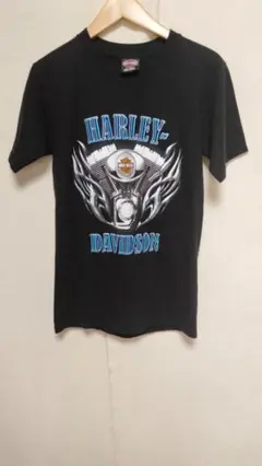 ハーレーダビッドソン両面プリントTシャツMADE IN MEXICO黒正規品S