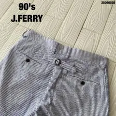 90'sJ.FERRYストライプハーフパンツUS古着アメカジヴィンテージブルー
