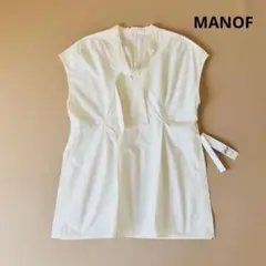 新品 マノフ MANOF DEEP SLIT RIBBON TOPS