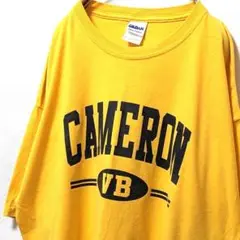 ギルダン キャメロンVB ロゴ Tシャツ イエロー 黄色 XL 古着