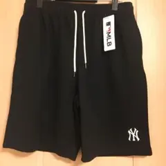 新品　MLB ニューヨークヤンキース　ロゴ　刺繍　スウェット　ハーフパンツ　3L