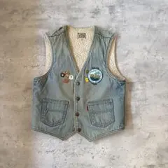 BIG JOHN ビッグジョン　デニムベスト　ピンズ付き