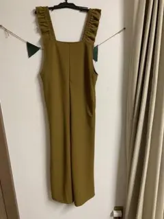 KHALITA フリルストラップ オーバーオール マスタード