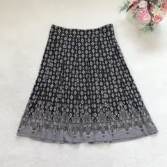 キヨコタカセ ひざ丈スカート シルク フレア 総柄 ボトム カジュアル 美品