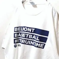 デルタ ベルモントバスケットボール ロゴ Tシャツ ホワイト 白 XL 古着