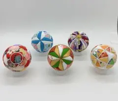 木目込みまり　6センチ玉5個セット007