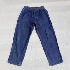 デニムシェフパンツ(L)ウエストゴム　ワイドテーパード　イージー　着回し　メンズ