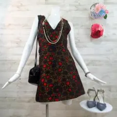 alice+olivia 深Vネックノースリーブワンピース ペイズリー柄 M
