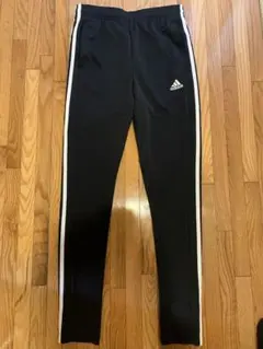 adidas 黒 ジャージパンツ サイドストライプ(細身)
