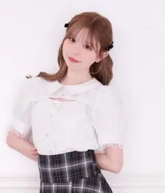 【SET着用可能】フロントオープン襟付きブラウス