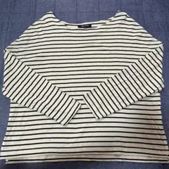 ナノユニバース ボーダーワイドドロップトップス