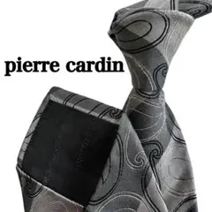 美品pierre cardin ピエールカルバン　グレーブラック メンズネクタイ