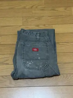 グレー ワークパンツ サイドポケット付き