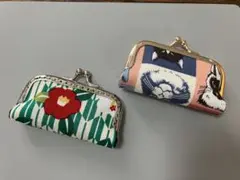 【訳あり商品】がま口印鑑ケース 矢がすり椿 ミックスねこ