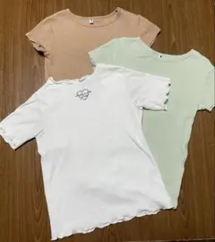 リブ編みTシャツ3点セット　140、150サイズ