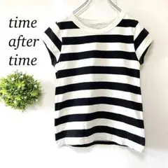 タイムアフタータイム【０】半袖　綿100% ボーダー　Tシャツ　大人可愛い