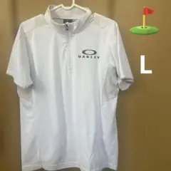 OAKLEY ハーフジップシャツ ホワイト　L