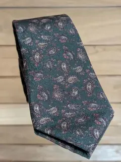 ＊値下げ☆新品＊ペイズリー ネクタイ　ダークグリーンカジュアル　ビジネス大人気