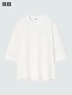 UNIQLO U クルーネックTシャツ（7分袖）ホワイト M