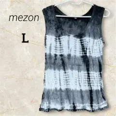 mezon タイダイプリント ノースリーブ Tシャツ 【L】ブラック／ホワイト
