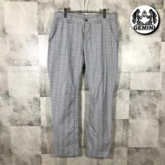 COMME CA ISM チェック柄 スラックス ノータック 裾スリットあり