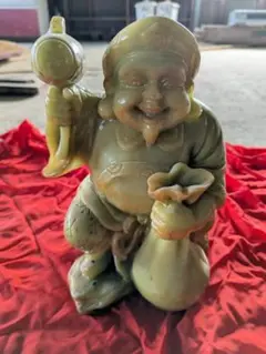 翡翠の大黒様 Amazon.co.jp: 大黒様 七福神 翡翠グリーン 石 置物 彫刻 古美術
