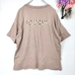 WDOT　バックプリント　半袖Tシャツ　フリー　ベージュ　体型カバー