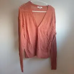 ⊿UNIQLO✕オレンジ✕Vネック✕カーディガン✕Lサイズ⊿