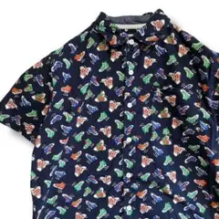 BEQV 総柄 シャツ 半袖 古着 ペンギン 靴 スニーカー ポケット