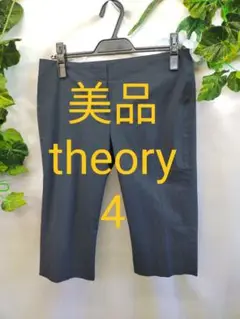 美品 theory セオリー 大きいサイズ 4 ハーフパンツ 紺 ストレッチ