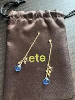 ete カイヤナイト　K10ロングピアスチャーム