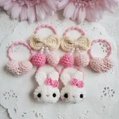 ୨୧ヘアゴムセットJ-203୨୧ベビー&キッズ⑅﻿ハンドメイド⑅﻿