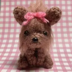 ヨークシャーテリア(縦:約7.5cm) あみぐるみ ヨーキー キーホルダー 犬
