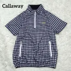 美品☆Callaway キャロウェイ　ゴルフウェア　ギンガムチェック　半袖　刺繍