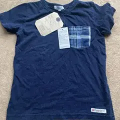 ネイビー Tシャツ 半袖　新品タグ付き　紺色　綿　120