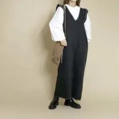 【KBF】デニムフリルサロペットワンピース