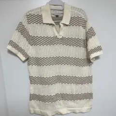 超美品 ニットポロシャツ AMERICAN EAGLE アイボリー M