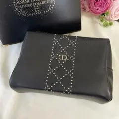 【新品未使用】Dior スタッズポーチ黒 ゴールド ディオール（圧縮して発送）