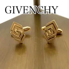 美品　GIVENCHY 幾何学模様 カフリンクス　ゴールド　ロゴ入り