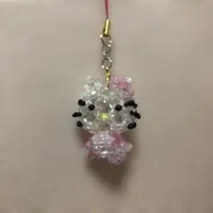 ビーズハローキティストラップ