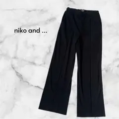 ニコアンド マルチストレッチセルフカットパンツワイドパンツ 綿混 黒 M