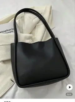 ブラック レザートートバッグ バッグ　ショルダーバッグ