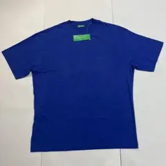 【新品・タグ付き・未使用品】ベネトン イタリア製 刺繍ロゴ入り 半袖Tシャツ 青