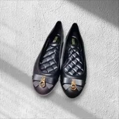 新品　MICHAEL KORS バレエシューズ　 黒リボン　マイケルコース　24