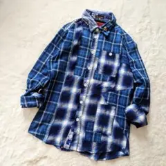 美品 Cherry Sunburst リネン混 オンブレ ペイズリー シャツ