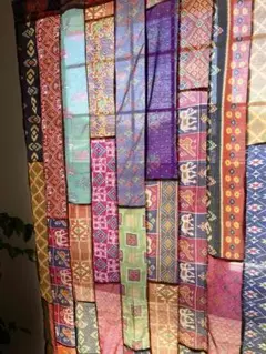Silk Curtain Pachwork インドサリー　#A20 シングル