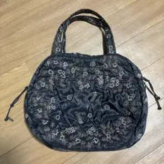 TAMASHA 黒 刺繍 トートバッグ